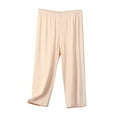 thumbnail image 1 of Women's Summer Cropped Pajama Pants - High Waist Plus Size Elastic Waist, 1 of 2