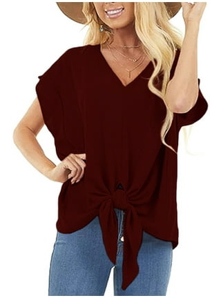 v neck tie front t shirt