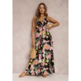 thumbnail image 1 of Women's Summer Deep V Sexy Spaghetti Strap Sleeveless Printed Ruffle Backless Dress, 1 of 5