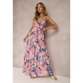 thumbnail image 1 of Women's Summer Deep V Sexy Spaghetti Strap Sleeveless Printed Ruffle Backless Dress, 1 of 5