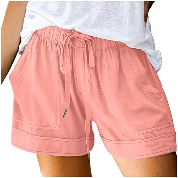 Women's Summer Drawstring Shorts with Pockets Loose Plus Size Beach Vacation Casual