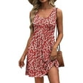 thumbnail image 1 of Women's Summer Dress 2025 A-Line Sleeveless Casual Sundress with Pockets Floral/Solid Frock, 1 of 6