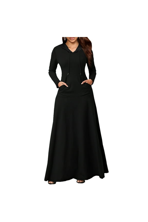 Women's Summer Dress High Elasticity Solid Color Skirt Black