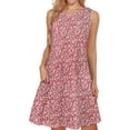 thumbnail image 1 of Women's Summer Dresses 2024 Beach Casual Sleeveless Floral Print Tank Loose Sundress with Pocket, 1 of 6