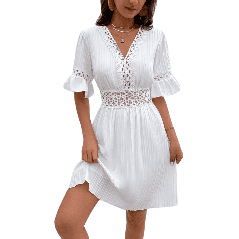 Elegant Solid Patchwork V Neck Evening Dress Dresses Elegant Solid Patchwork V Neck Evening Dress Dresses
