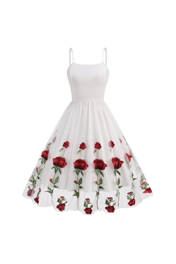 Women's Summer Dresses Elegant Sleeveless Vintage Office Professional Business Casual Work A-Line Dress White XXL