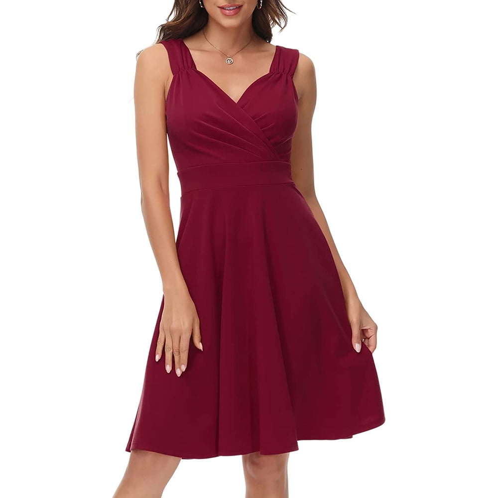 Dark red summer dress hotsell