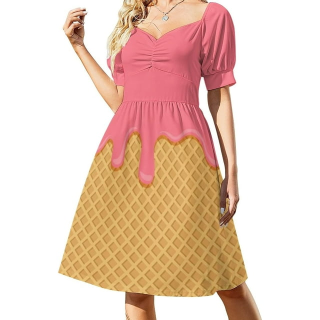 Women's Summer Dresses Lemon Oysters Short Sleeve VNeck Beach Dress