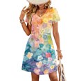 thumbnail image 1 of Women's Summer Dresses Short Sleeve V-Neck Modest Dresses Fashion Travel Cruise Outfits with Pockets, 1 of 7