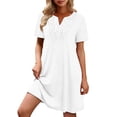 thumbnail image 1 of Women's Summer Dresses Solid-Color Short-Sleeve V-Neck Lace-Panel Dress Soft Skin-Friendly Outdoor Holiday, 1 of 7
