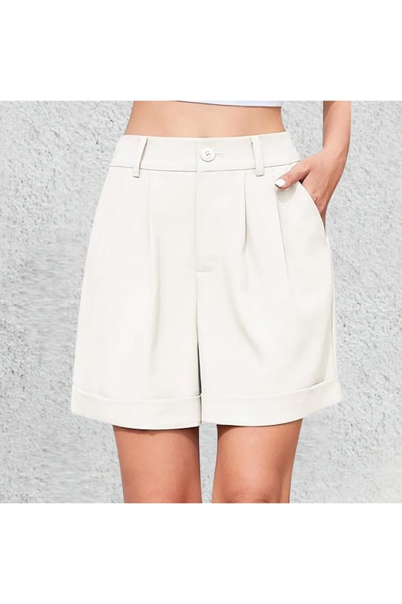 Women's Summer Dressy Casual Elastic Waist Wide Leg Suit Tailored Shorts Comfy Elagant Work Trouser Shorts Denim Shorts for Women Drawstring Denim Shorts Women Tight Shorts for Women Women Short