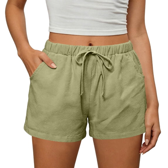 Women's Summer Elastic Waist Drawstring Casual Shorts With Pockets Soft Lightweight Breathable Wrinkle Resistant Loose Daily Bottoms,XL