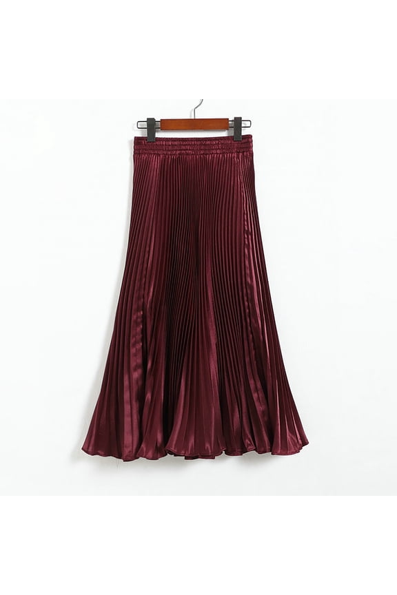 Women’s Summer Elastic Waist Pleated A Line Flowy Swing Tiered Long Beach Skirt Dress Scrub Skirts Plaid Skirt Swing Skirt Swim Cover up Skirt Womens Long Skirts Women's Short Skirt Half Skirt Dance