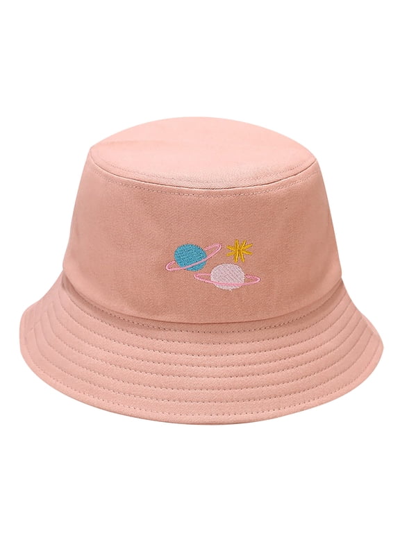 Women's Summer Embroidered Bucket Hat, Fisherman Sun Shade Hat for Women, Cute Minimalist Outdoor Sun Hat, Lady's Casual Bucket Cap for Beach, Travel, Daily Wear, 1 Piece