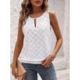thumbnail image 1 of Women's Summer Eyelet Tank Tops Sleeveless Scoop Neck Front Keyhole Flowy Casual Dressy Blouses, 1 of 1
