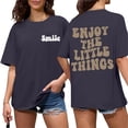 thumbnail image 1 of Women's Summer Fashion Casual Round Neck Double Letter Printed Short Sleeved T Shirt Tops Plain Shirt Women's Shirts Summer Casual Women T Shirt Casual Tops Women Summer Short Sleeve Scrub Jackets, 1 of 5