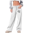 thumbnail image 1 of Women's Summer Fashion Pants Casual Solid Color Elastic Lace-Up High-Waisted Wide-Leg Yoga White Quick Dry Gym Sweatpants S-2XL Summer Spring And Fall Wear, 1 of 5