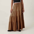 thumbnail image 1 of Women's Summer Fashion Solid Color Elastic Waist Tie Skirt Pleated Skirts Elastic High Waist Going Out Senior Front Women's Gifts Loose Elasticity, 1 of 6