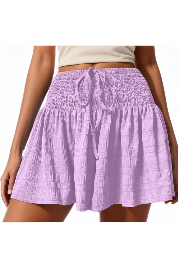 Women's Summer Fashion Solid Color High Waist Strap Casual Shorts