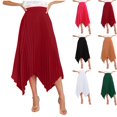 thumbnail image 1 of Women's Summer Fashion Solid Color Irregular Elastic Waist Skirt Casual Maxi Skirt Comfort Colors Business Casual Outfits Going Out Senior Front Gifts, 1 of 9