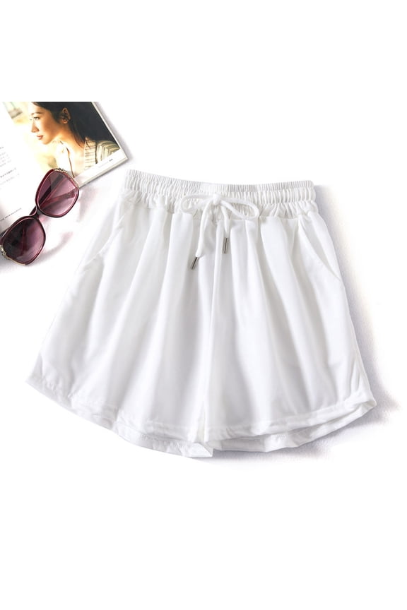 Women's Summer Fashionable PrintedSolid Color Thin And Loose Fitting Running And Fitness Can Be Worn Externally High Waisted And Wide Leg Casual-line Short