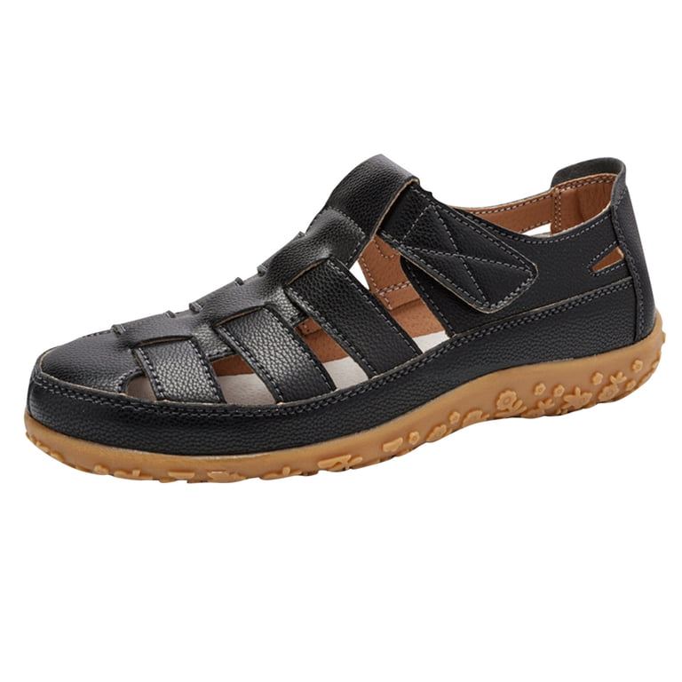 Genuine Leather Fisherman Sandals with Arch Support Hook & Loop Closure Amazon.com | LVOMU Men main image 2