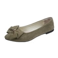 thumbnail image 1 of Women’s Summer Flat Shoes Slip On Low Cut British Style Bowknot Suede Retro Casual Fashion Comfortable Bronze 9, 1 of 6
