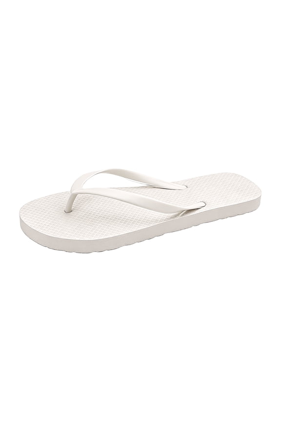 Women's Summer Flip Flops PVC Non Slip Toe Post Flat Heel for Beach Casual Daily Footwear