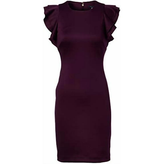 Tommy Hilfiger Women's Flutter Sleeve Scuba Dress