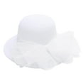 thumbnail image 1 of Women's Summer Floral Wide Brim Sun Hat, Elegant Church Derby Style Fascinator for Bridal Tea Parties, Outdoor Events, and Sun Protection, Perfect for Beach Vacations and Garden Weddings - White, 1 of 2