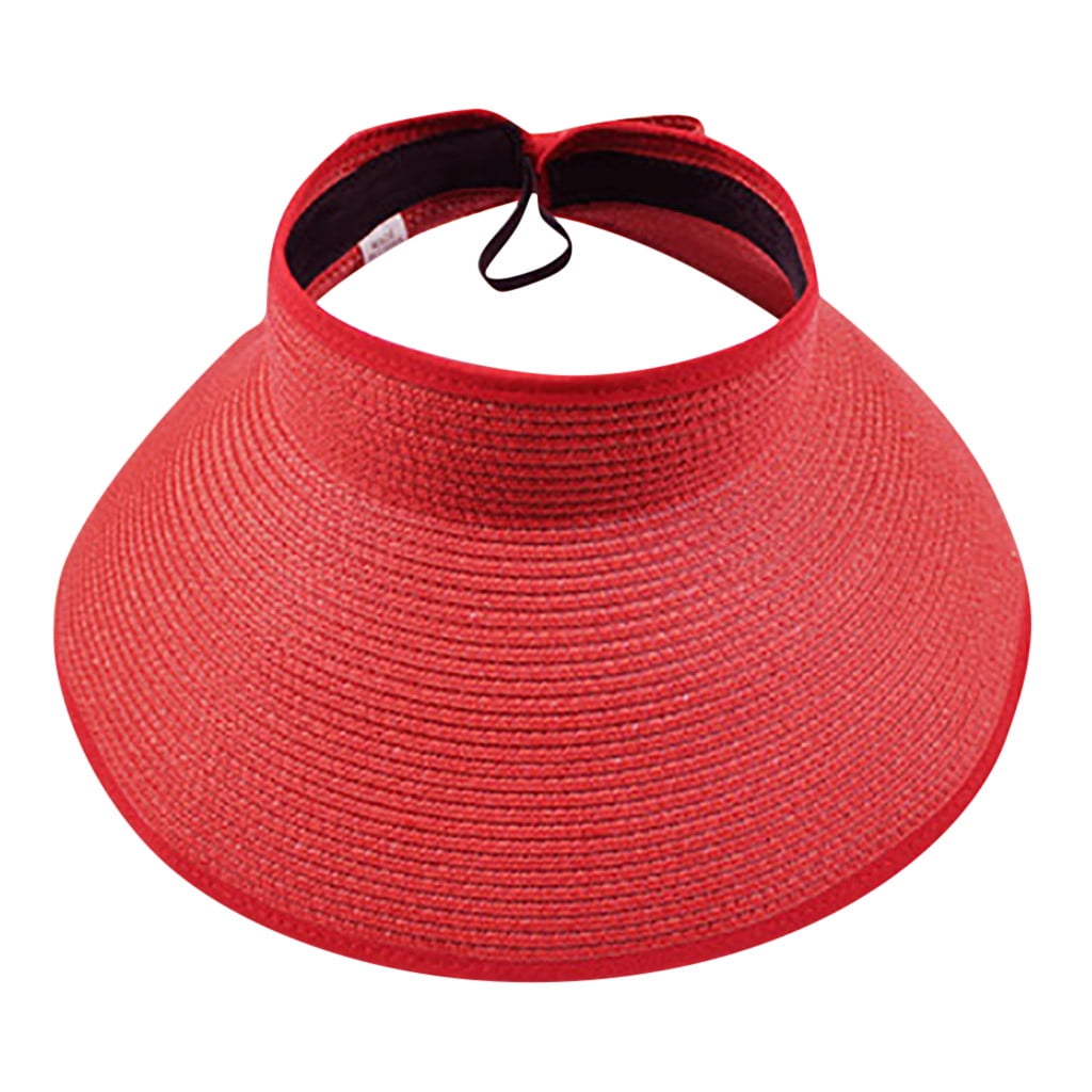 Women's Summer Foldable Straw Sun Visor w/Cute Bowtie Hat Frat Boy for ...