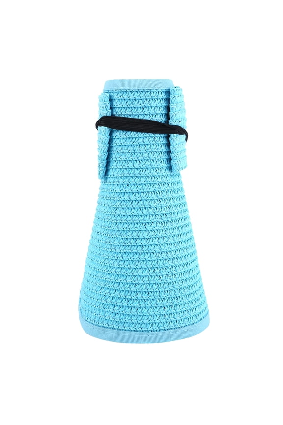 Women’s Summer Foldable Straw Sun Visor w/Cute Bowtie UPF 50+ Packable Wide Brim Roll-Up Visor Beach Hat