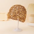 thumbnail image 1 of Women's Summer Glitter Sequin Beanie Boho Hollow Out Crochet Hat for Beach Travel Party, 1 of 3