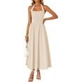 thumbnail image 1 of Women's Halter Neck Midi Dress Sleeveless High Waist Dress for Summer Beach Wedding Guest Casual Wear, 1 of 5