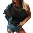 thumbnail image 1 of Women's Summer Halter Spaghetti Strap Flowy Tank Tops Sleeveless Shirts Blouses Lace Cami Camisole, 1 of 6