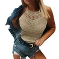 thumbnail image 1 of Women's Summer Halter Spaghetti Strap Flowy Tank Tops Sleeveless Shirts Blouses Lace Cami Camisole, 1 of 6