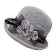 thumbnail image 1 of Women's Summer Hats Elegant Tea Party Wedding Church Fascinator Bowler Bucket Sun Hat sun hats for women Gray One Size, 1 of 5