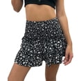 thumbnail image 1 of Women’s Summer High Waist Floral Layered Ruffle Hem Boho Mini Skirt Smocked A Line Pleated Beach Short Skirt, 1 of 8