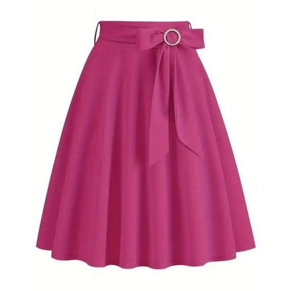 Midi Skirts for Women Summer Casual Tie Front Skirts Trendy A-Line Skirt