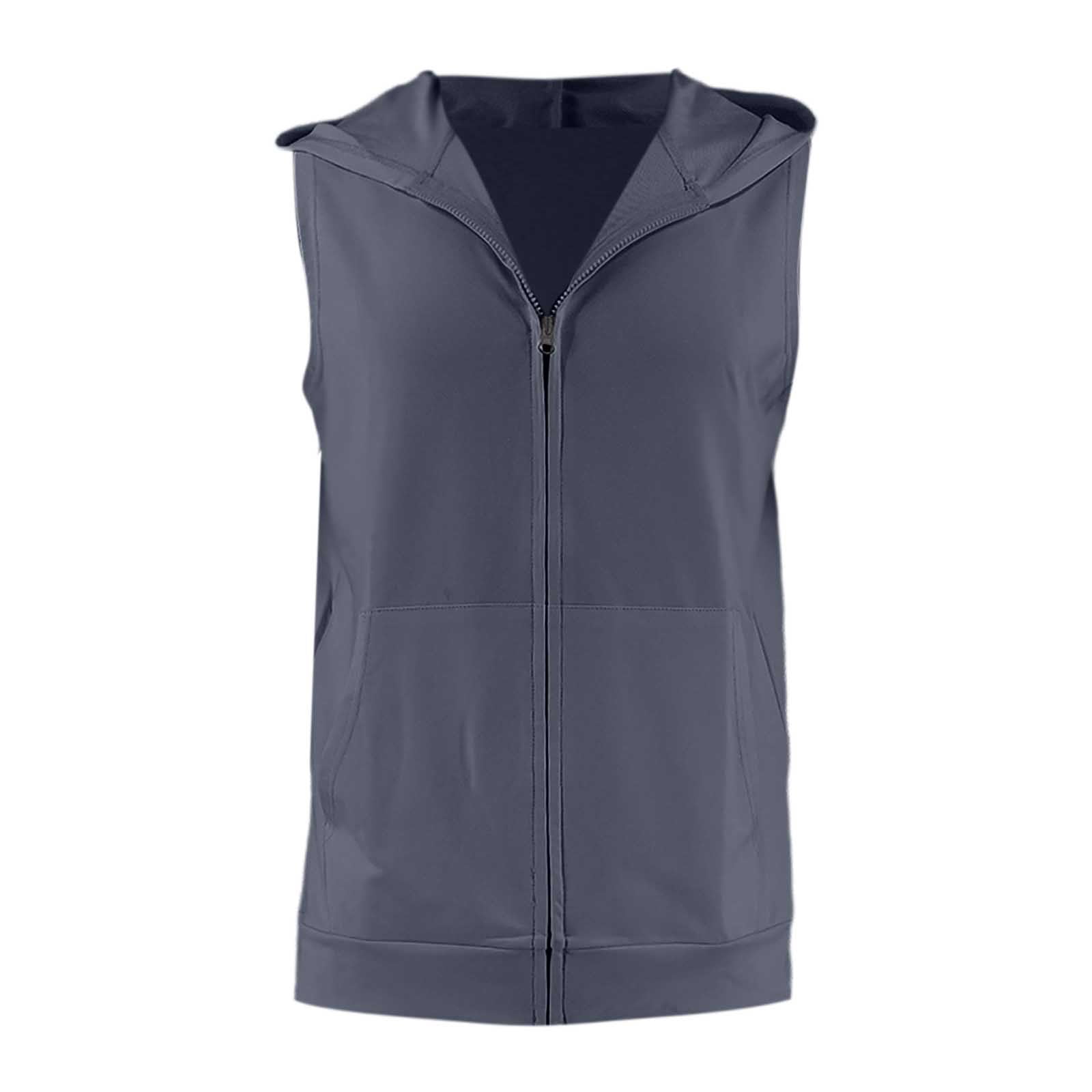 Women's Summer Hooded Vest Sleeveless Jacket Lightweight Windproof Zip Up Outerwear for Gym Running Travel
