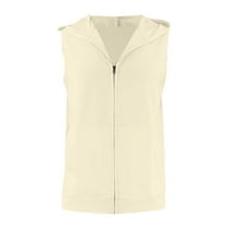 Women's Summer Hooded Vest Sleeveless Jacket Lightweight Windproof Zip Up Outerwear for Gym Running Travel