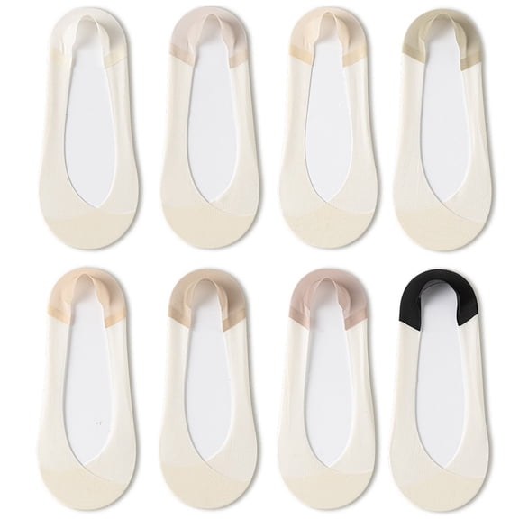 Women's Summer Ice Silk Ankle Socks - Breathable Non-Slip Invisible Socks for High Heels (One Size, 6 Pairs)