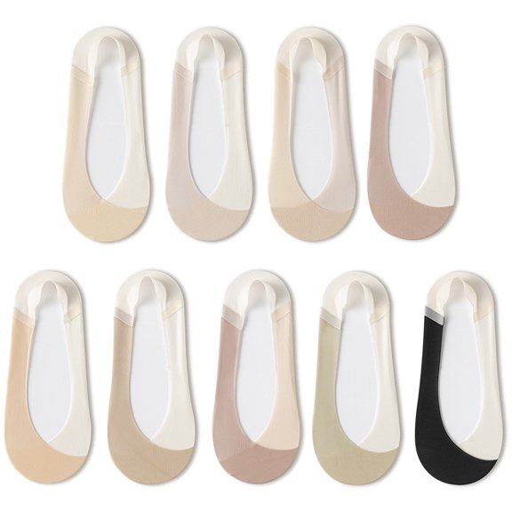 Women's Summer Ice Silk Boat Socks - Thin Cotton-Blend Non-Slip Short Socks for High Heels (One Size, 6 Pairs)