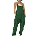 thumbnail image 1 of Women's Summer Jumpsuit Casual Sleeveless Romper Overalls with Pockets Adjustable Straps Comfortable Lightweight Outfit, 1 of 2