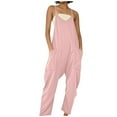 thumbnail image 1 of Women's Summer Jumpsuit Casual Sleeveless Romper Overalls with Pockets Adjustable Straps Comfortable Lightweight Outfit, 1 of 2