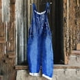 thumbnail image 1 of Women's Summer Jumpsuits Boho Wide Leg Overalls Casual Loose Rompers with Pockets 2025 Blue XXXXXL, 1 of 5
