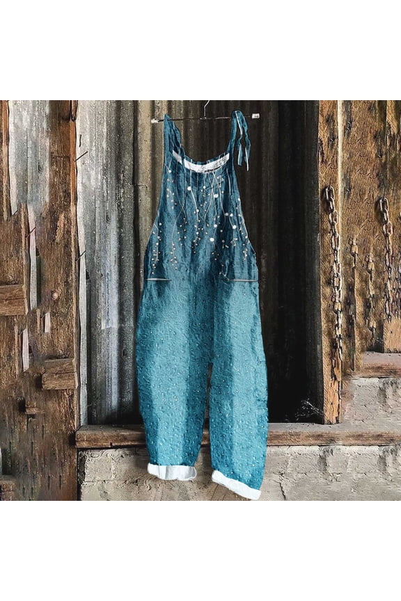 Women's Summer Jumpsuits Boho Wide Leg Overalls Casual Loose Rompers with Pockets 2025 Mint Green XXL