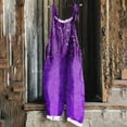 thumbnail image 1 of Women's Summer Jumpsuits Boho Wide Leg Overalls Casual Loose Rompers with Pockets 2025 Purple XXXXL, 1 of 5