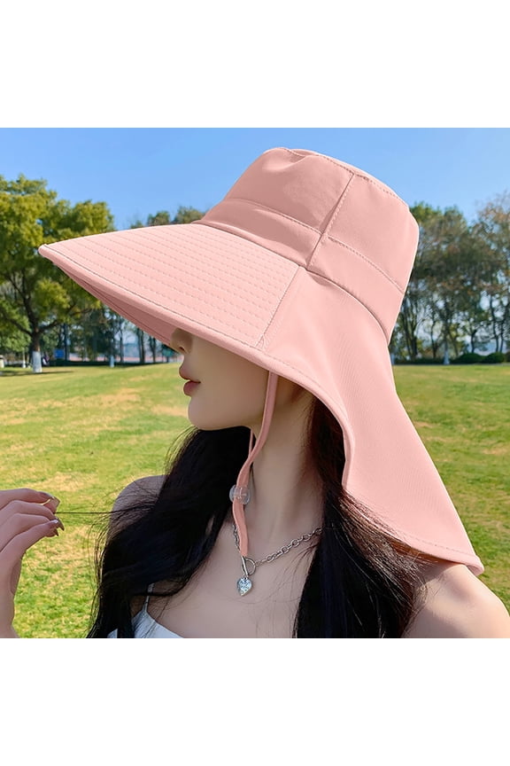 Women's Summer Large Hat Visor Visor Neck Outdoor Mountaineering Fisherman Sun Hat Red Bucket Hat Bucket Hat Funny Men's Funny Bucket Hat Men's Rain Hat Summer Floppy Hat Fishing Clothes Men Bucket