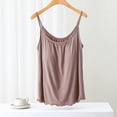 thumbnail image 1 of Women's Summer Leisure Fashion Solid Color Inner Layup With Chest Cushion And Suspender Round Neck Top Womens Henley Long Sleeve Burgundy Blouse Long Sleeve Orange Blouse, 1 of 7